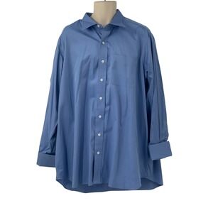 Hamilton‎ 1883 Men's Long Sleeve Button Up Blue Dress Shirt French Cuffs Size XL